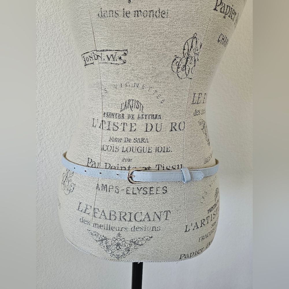 Classic Skinny Belt – Light Blue Ribbon-Style​